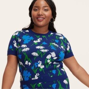 Kate Spade x Target NWT Mixed Floral Pullover Short Sleeve Sweater SIZE MEDIUM